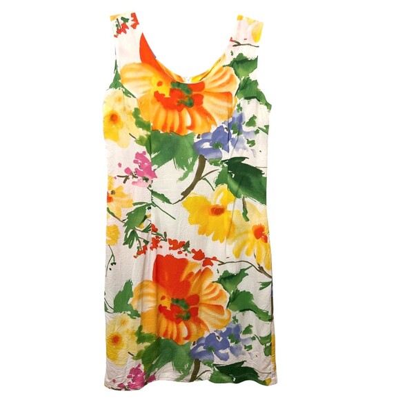 Jams World Dresses & Skirts - VTG JAMS WORLD "Flora Grande" Floral Sleeveless Sheath Dress Hawaiian Colorful M
